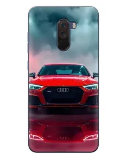 Чехол для Xiaomi POCO F1 с картинкой «Audi RS — красный стиль»