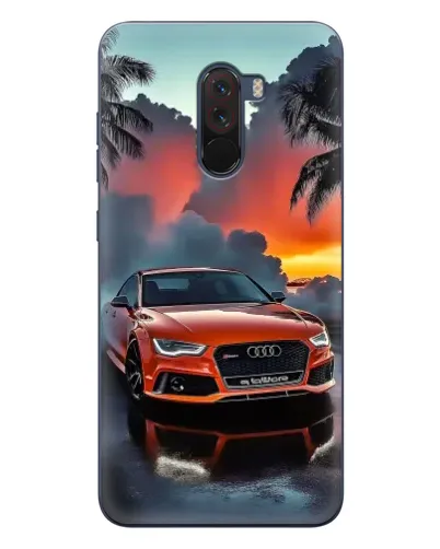 Чехол для Xiaomi POCO F1 с картинкой «Audi — закат»