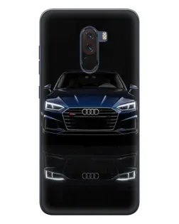 Чехол для Xiaomi POCO F1 с картинкой «Audi — ночное отражение»