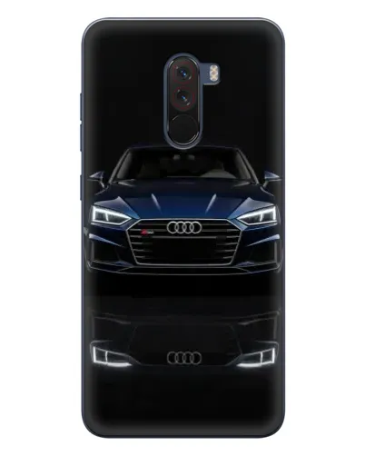 Чехол для Xiaomi POCO F1 с картинкой «Audi — ночное отражение»