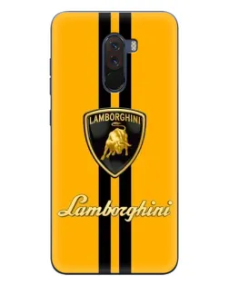 Чехол для Xiaomi POCO F1 с картинкой «Lamborghini Stripe желтый»