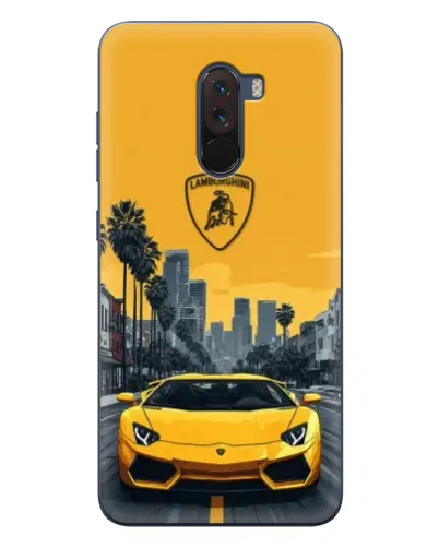 Чехол для Xiaomi POCO F1 с картинкой «Желтый Lamborghini город» Чехол для Xiaomi POCO F1 с картинкой «Желтый Lamborghini город»