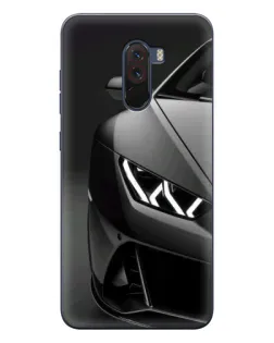 Чехол для Xiaomi POCO F1 с картинкой «Lamborghini фары детализация»