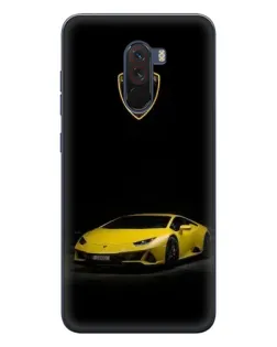 Чехол для Xiaomi POCO F1 с картинкой «Lamborghini желтый акцент»