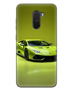 Чехол для Xiaomi POCO F1 с картинкой «Салатовый Lamborghini Huracan»