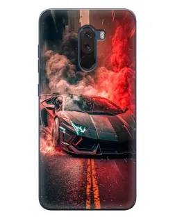 Чехол для Xiaomi POCO F1 с картинкой «Lamborghini красный дым»