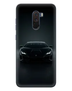 Чехол для Xiaomi POCO F1 с картинкой «Черный Lamborghini Aventador»