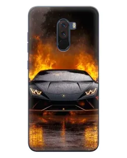 Чехол для Xiaomi POCO F1 с картинкой «Lamborghini в огне»