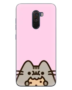 Чехол для Xiaomi POCO F1 с картинкой «Pusheen и печенье»