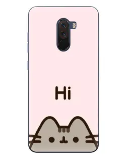 Чехол для Xiaomi POCO F1 с картинкой «Пушин говорит Hi»