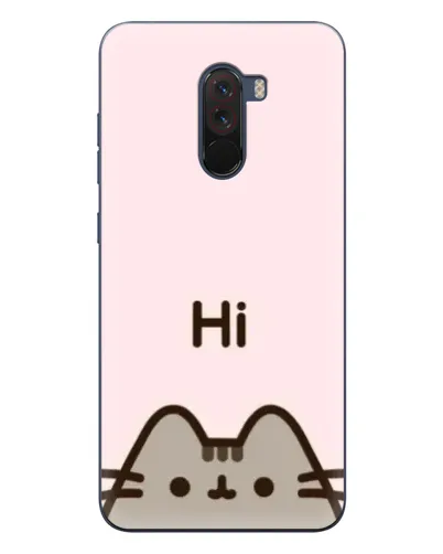 Чехол для Xiaomi POCO F1 с картинкой «Пушин говорит Hi»