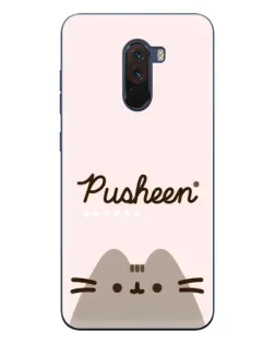 Чехол для Xiaomi POCO F1 с картинкой «Pusheen логотип»