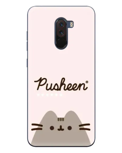 Чехол для Xiaomi POCO F1 с картинкой «Pusheen логотип»