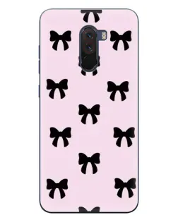 Чехол для Xiaomi POCO F1 с картинкой «Черные банты Coquette»