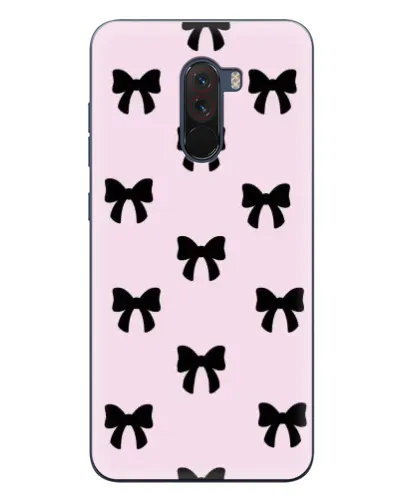 Чехол для Xiaomi POCO F1 с картинкой «Черные банты Coquette»