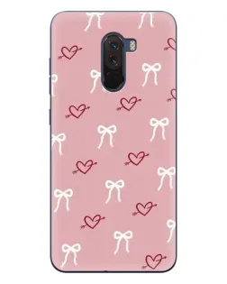 Чехол для Xiaomi POCO F1 с картинкой «Сердца и банты»
