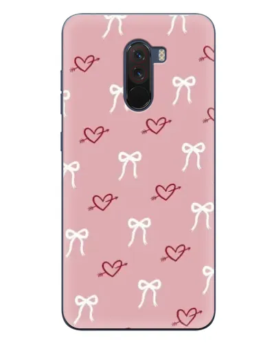 Чехол для Xiaomi POCO F1 с картинкой «Сердца и банты»
