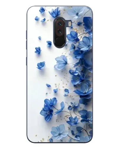 Чехол для Xiaomi POCO F1 с картинкой «Голубой цветочный каскад»
