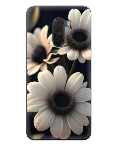 Чехол для Xiaomi POCO F1 с картинкой «Белые маргаритки макро»