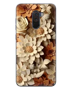 Чехол для Xiaomi POCO F1 с картинкой «Бежевый флористический декор»