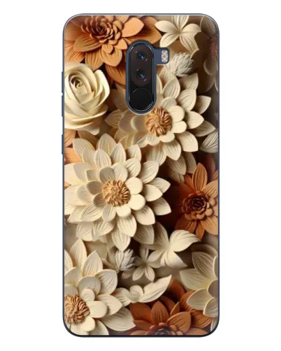 Чехол для Xiaomi POCO F1 с картинкой «Бежевый флористический декор»