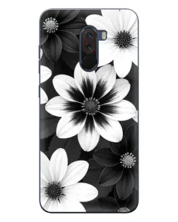 Чехол для Xiaomi POCO F1 с картинкой «Монохромные астры»