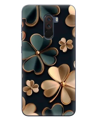 Чехол для Xiaomi POCO F1 с картинкой «Клевер в золоте»