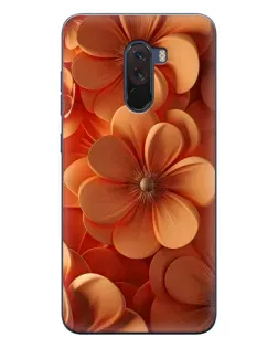 Чехол для Xiaomi POCO F1 с картинкой «Оранжевый макро цветок»