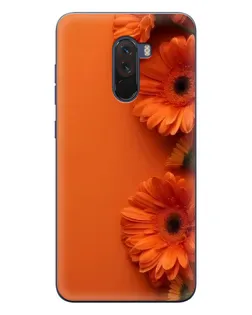 Чехол для Xiaomi POCO F1 с картинкой «Оранжевые герберы»