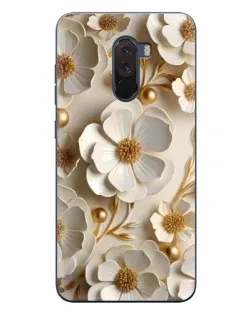 Чехол для Xiaomi POCO F1 с картинкой «Белие бумажние  цвети»