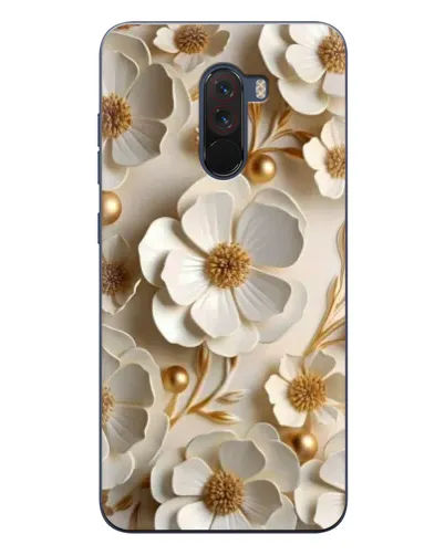 Чехол для Xiaomi POCO F1 с картинкой «Белие бумажние  цвети»