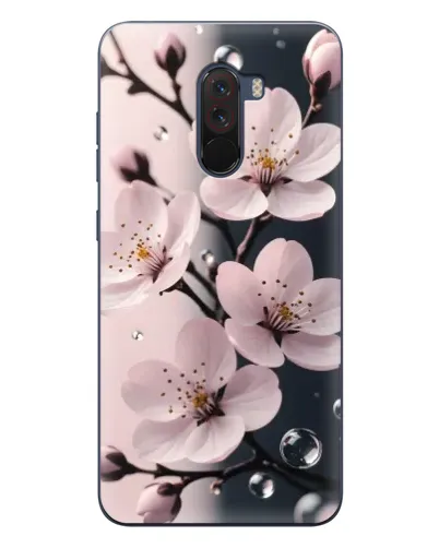 Чехол для Xiaomi POCO F1 с картинкой «Нежная сакура и капли» Чехол для Xiaomi POCO F1 с картинкой «Нежная сакура и капли»