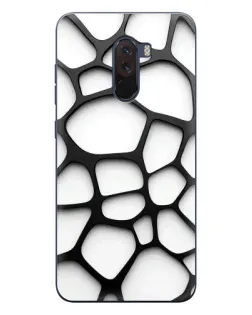 Чехол для Xiaomi POCO F1 с картинкой «Белая объемная сетка»