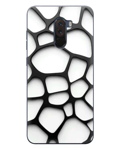 Чехол для Xiaomi POCO F1 с картинкой «Белая объемная сетка»