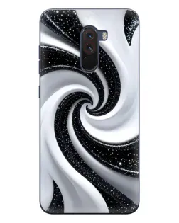 Чехол для Xiaomi POCO F1 с картинкой «Черно-белая спираль»
