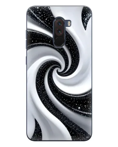 Чехол для Xiaomi POCO F1 с картинкой «Черно-белая спираль»