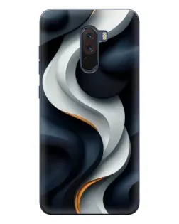 Чехол для Xiaomi POCO F1 с картинкой «Объемные черно-белые ленты»