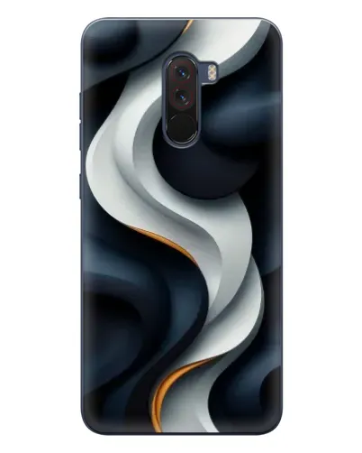 Чехол для Xiaomi POCO F1 с картинкой «Объемные черно-белые ленты»