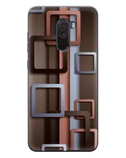 Чехол для Xiaomi POCO F1 с картинкой «Коричневые объемные квадраты»
