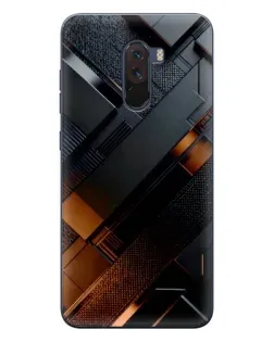 Чехол для Xiaomi POCO F1 с картинкой «Черные геометрические блоки»