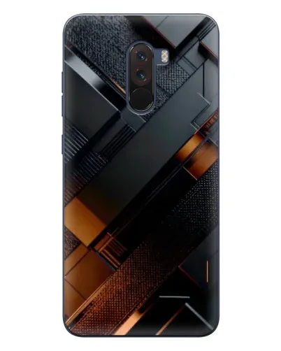 Чехол для Xiaomi POCO F1 с картинкой «Черные геометрические блоки»
