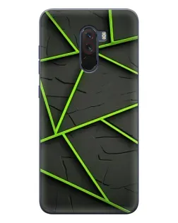 Чехол для Xiaomi POCO F1 с картинкой «Зеленые геометрические линии»