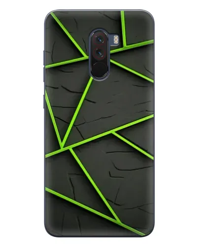 Чехол для Xiaomi POCO F1 с картинкой «Зеленые геометрические линии»