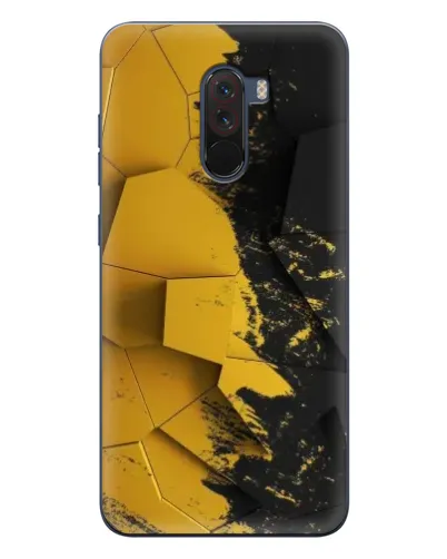 Чехол для Xiaomi POCO F1 с картинкой «Золотые осколки геометрии»