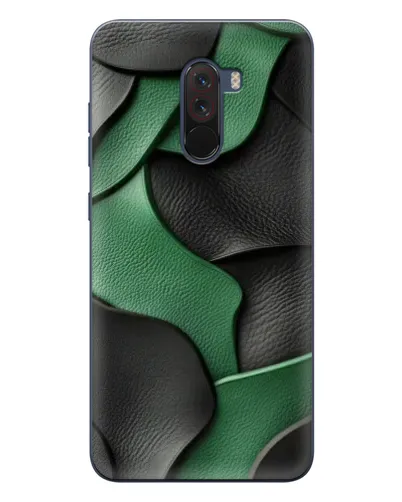 Чехол для Xiaomi POCO F1 с картинкой «Зеленые кожаные волны»