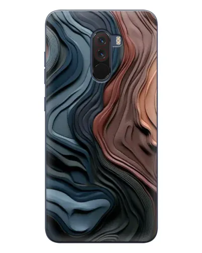 Чехол для Xiaomi POCO F1 с картинкой «Цветные волны каньона»