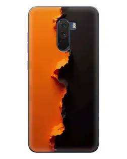 Чехол для Xiaomi POCO F1 с картинкой «Оранжевый разлом»