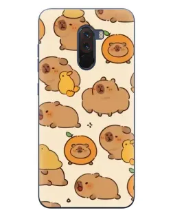 Чехол для Xiaomi POCO F1 с картинкой «Капибары с апельсинами»