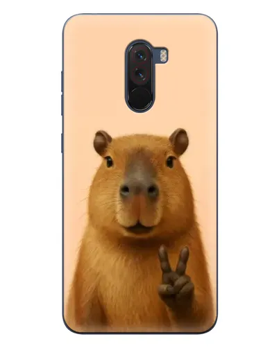 Чехол для Xiaomi POCO F1 с картинкой «Капибара виктория»