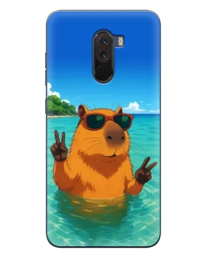 Чехол для Xiaomi POCO F1 с картинкой «Морская капибара»
